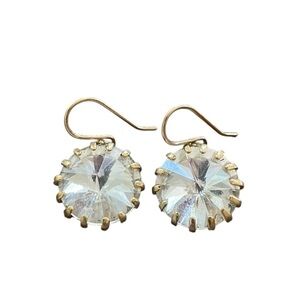 J. CREW Gold-Tone Circle Clear Rhinestone Statement Earrings